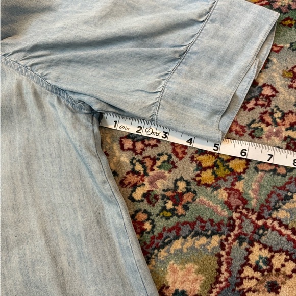 ROWAN PUFF SLEEVE CAPRI SHIRT CAROLINA BLUE Women’s Large Tencel - Picture 11 of 12